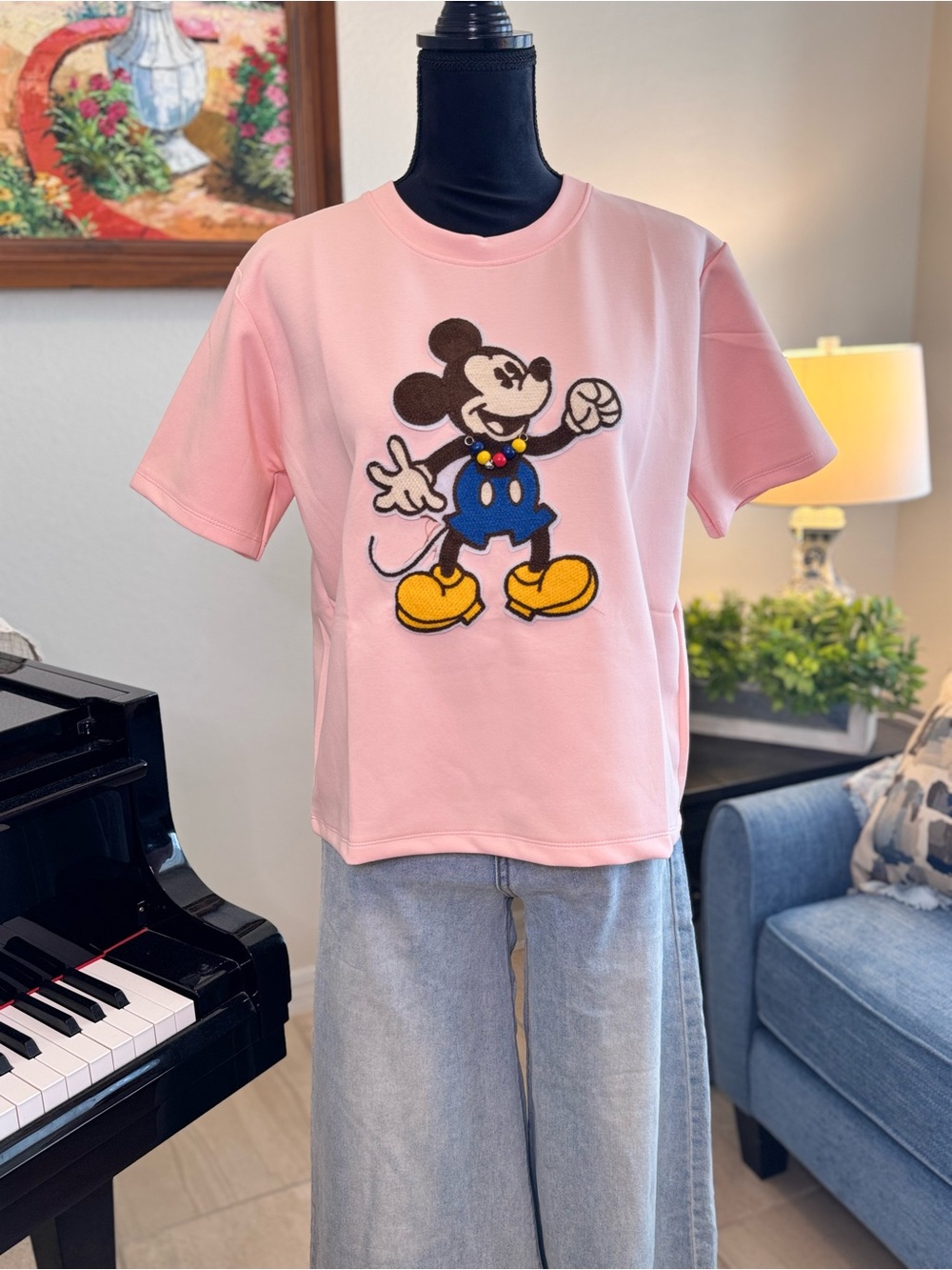Pink Short-Sleeve Mick3y Graphic Tee